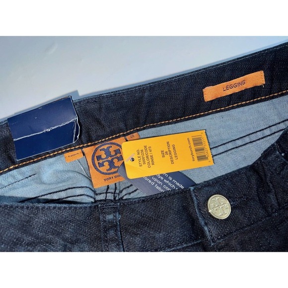 NWT TORY BURCH JEANS SKINNY STRETCH LOW RISE LEGGINGS JEGGINGS DK INDIGO 26 - Picture 5 of 5